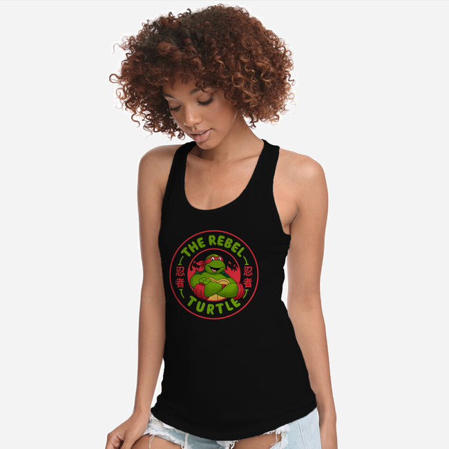 The Rebel Turtle-Womens-Racerback-Tank-Tri haryadi