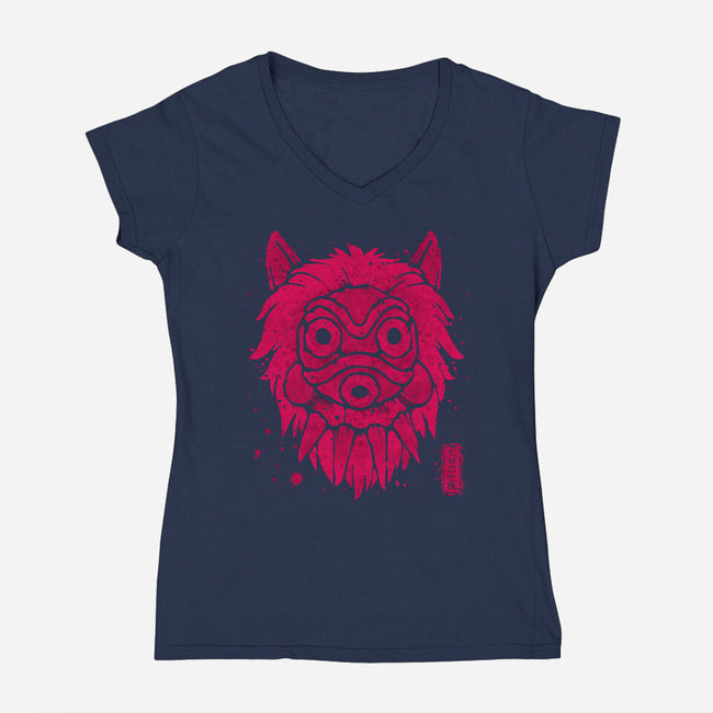 Wolf Clan-Womens-V-Neck-Tee-teesgeex