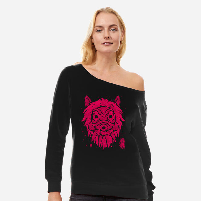 Wolf Clan-Womens-Off Shoulder-Sweatshirt-teesgeex