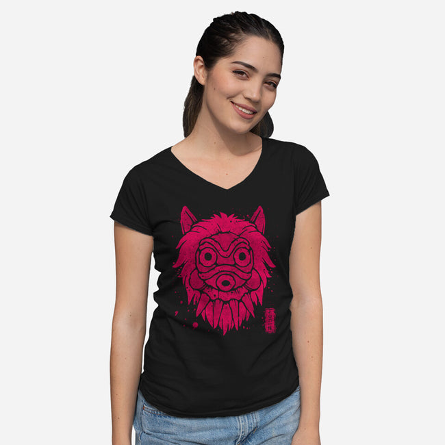 Wolf Clan-Womens-V-Neck-Tee-teesgeex