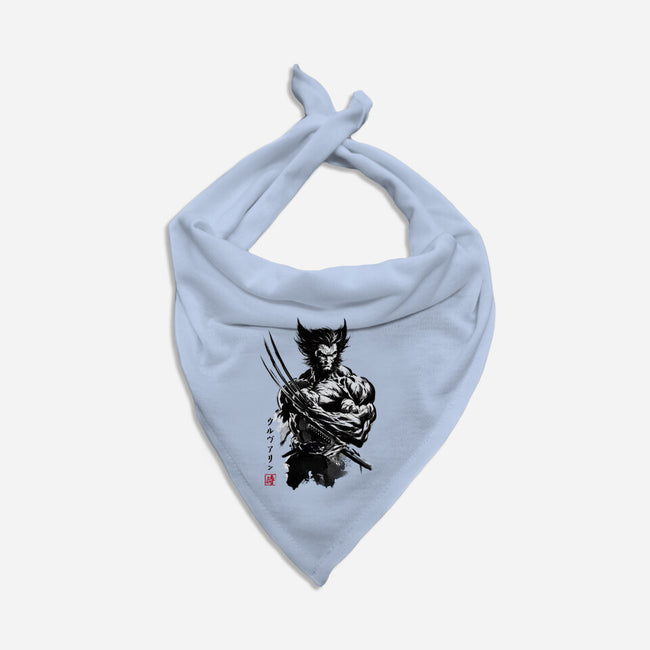 Mutant Samurai Sumi-e-Dog-Bandana-Pet Collar-DrMonekers