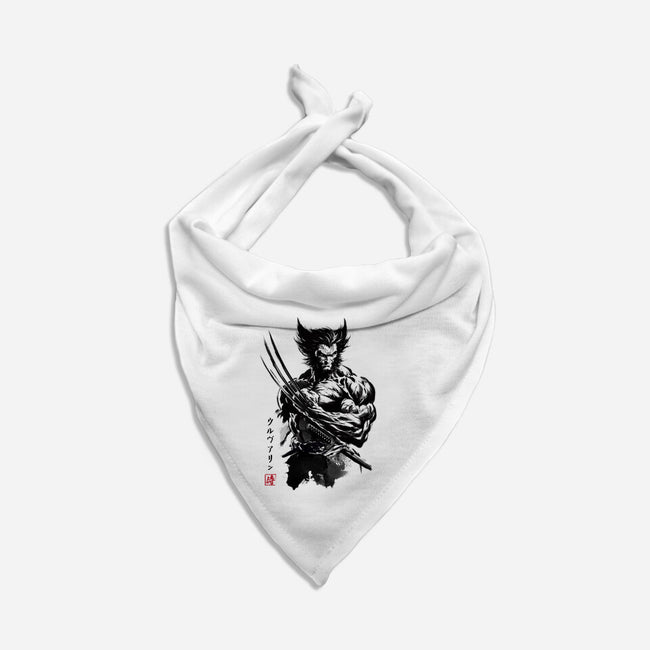 Mutant Samurai Sumi-e-Dog-Bandana-Pet Collar-DrMonekers