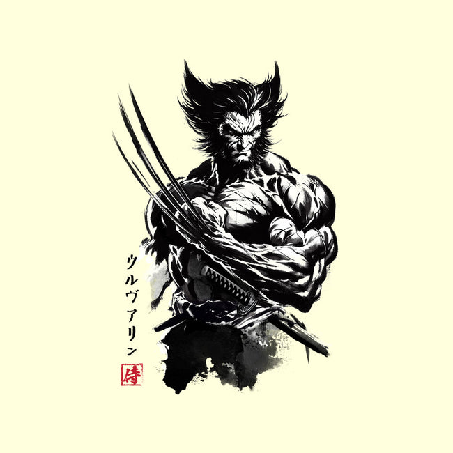Mutant Samurai Sumi-e-None-Indoor-Rug-DrMonekers