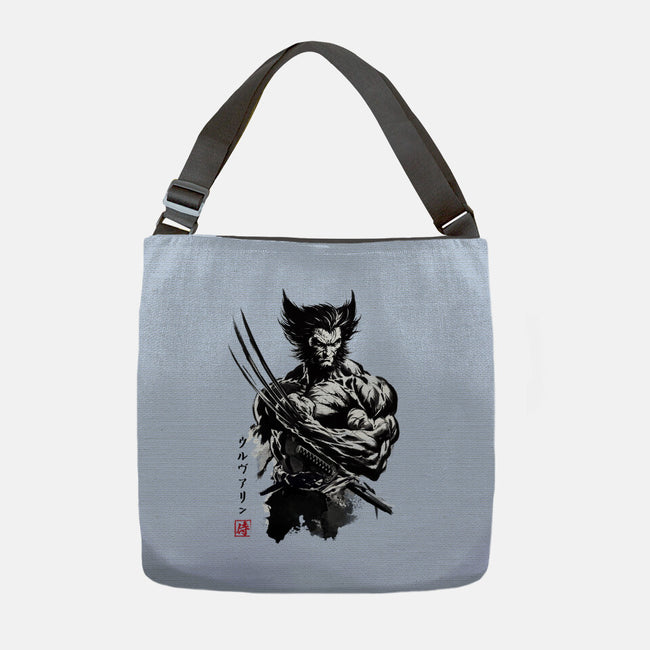 Mutant Samurai Sumi-e-None-Adjustable Tote-Bag-DrMonekers