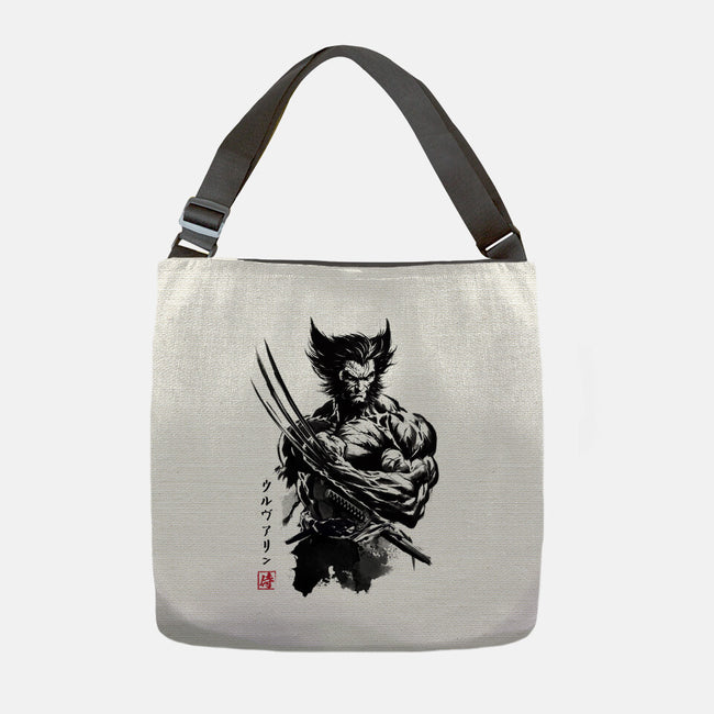 Mutant Samurai Sumi-e-None-Adjustable Tote-Bag-DrMonekers