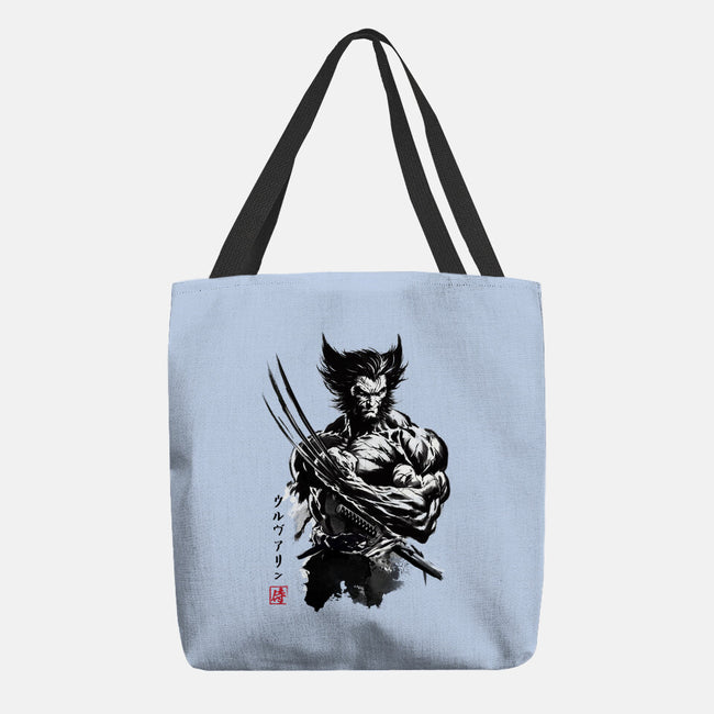 Mutant Samurai Sumi-e-None-Basic Tote-Bag-DrMonekers