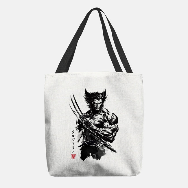 Mutant Samurai Sumi-e-None-Basic Tote-Bag-DrMonekers