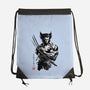 Mutant Samurai Sumi-e-None-Drawstring-Bag-DrMonekers