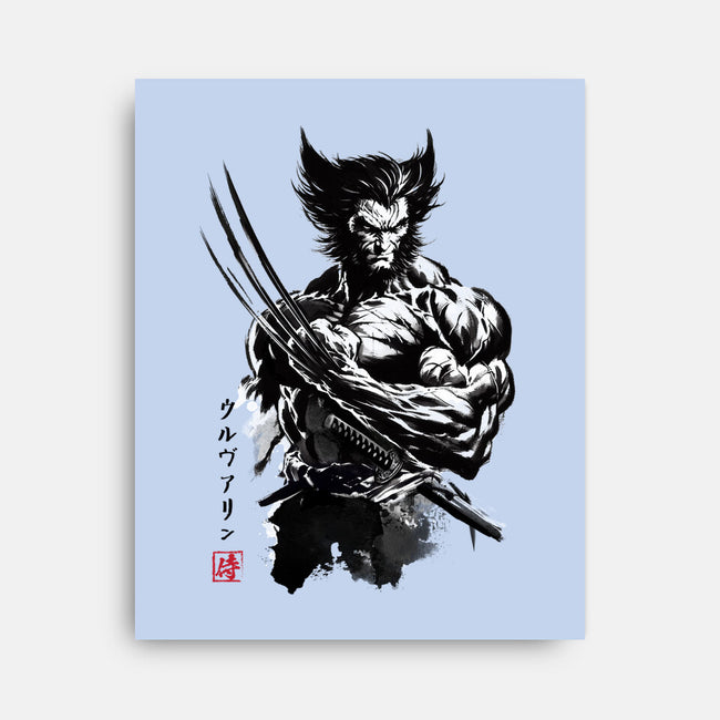 Mutant Samurai Sumi-e-None-Stretched-Canvas-DrMonekers