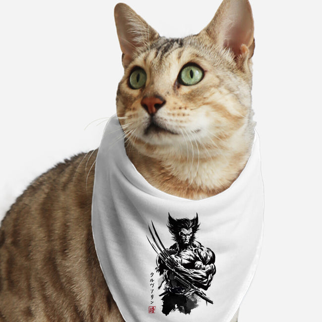 Mutant Samurai Sumi-e-Cat-Bandana-Pet Collar-DrMonekers