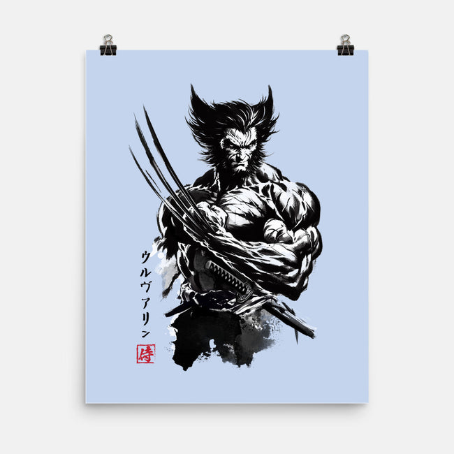 Mutant Samurai Sumi-e-None-Matte-Poster-DrMonekers