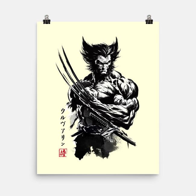 Mutant Samurai Sumi-e-None-Matte-Poster-DrMonekers