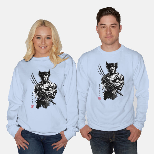 Mutant Samurai Sumi-e-Unisex-Crew Neck-Sweatshirt-DrMonekers