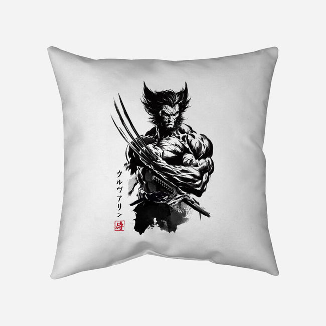 Mutant Samurai Sumi-e-None-Non-Removable Cover w Insert-Throw Pillow-DrMonekers