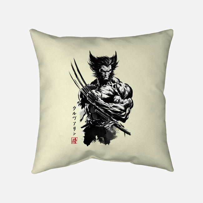 Mutant Samurai Sumi-e-None-Removable Cover-Throw Pillow-DrMonekers