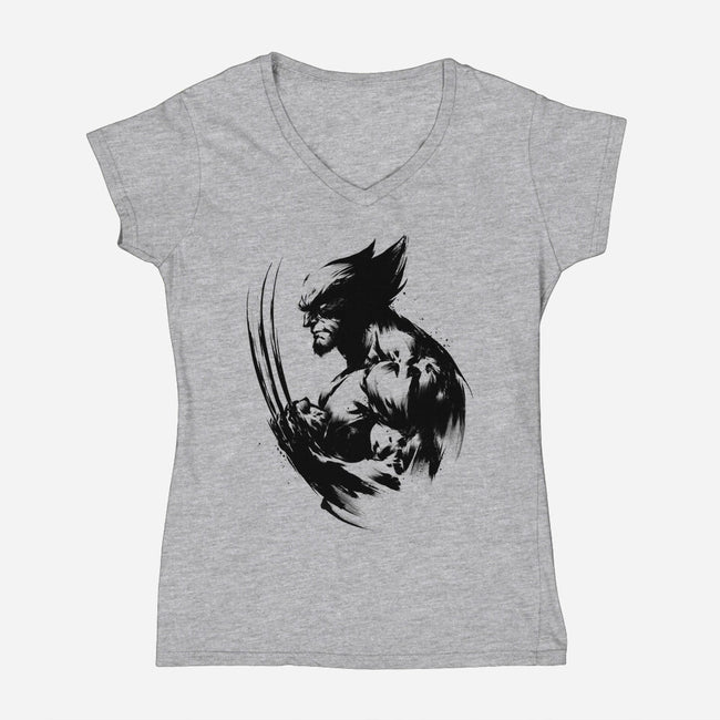 Mutant Inked-Womens-V-Neck-Tee-DrMonekers