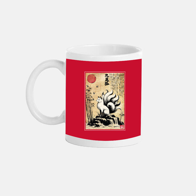 Kitsune Woodblock-None-Mug-Drinkware-DrMonekers