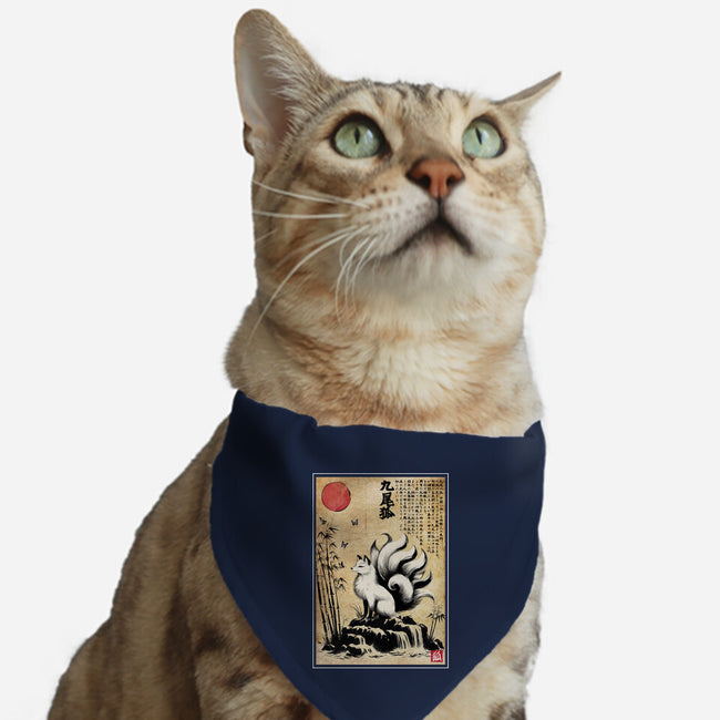 Kitsune Woodblock-Cat-Adjustable-Pet Collar-DrMonekers