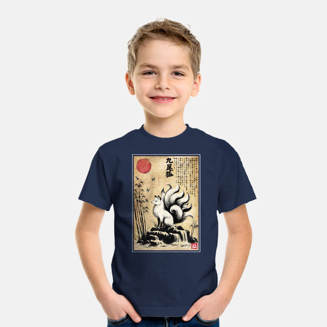 Kitsune Woodblock-Youth-Basic-Tee-DrMonekers