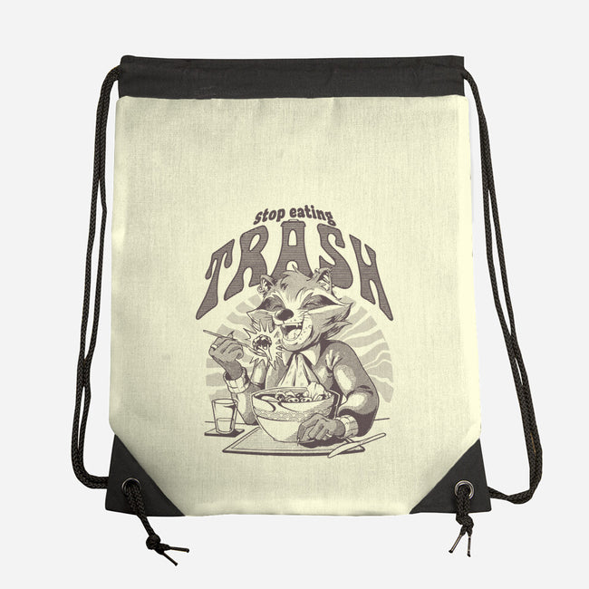 Stop Eating Trash-None-Drawstring-Bag-Gazo1a