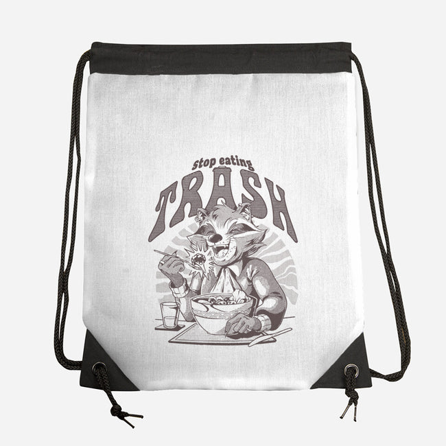 Stop Eating Trash-None-Drawstring-Bag-Gazo1a