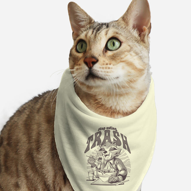 Stop Eating Trash-Cat-Bandana-Pet Collar-Gazo1a