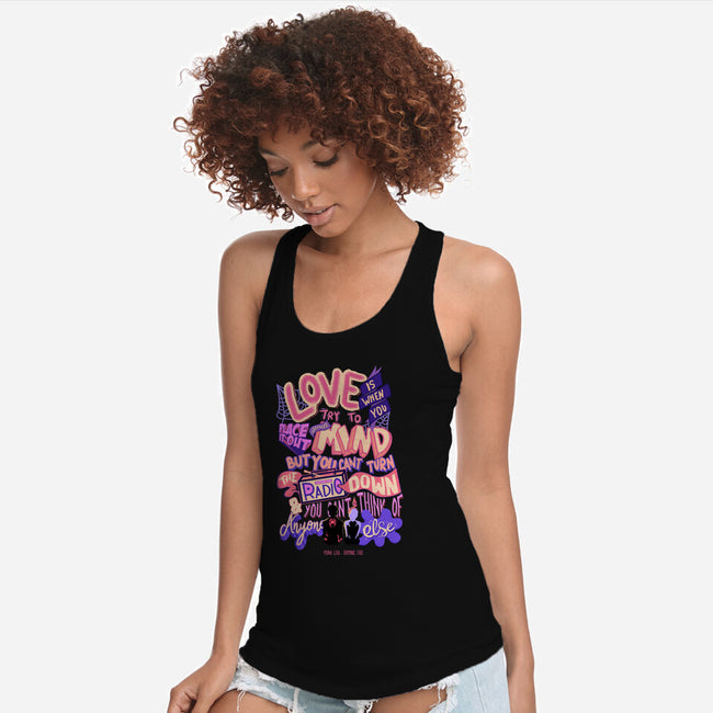 Miles And Gwen-Womens-Racerback-Tank-Afire
