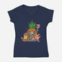 Spongebob's House-Womens-V-Neck-Tee-turborat14