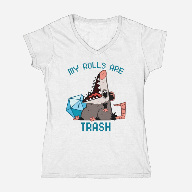 My Rolls Are Trash-Womens-V-Neck-Tee-Hunnydoll