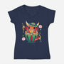 Ramen Noodles Dragon-Womens-V-Neck-Tee-Vallina84