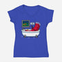 Piece On The Way-Womens-V-Neck-Tee-Raffiti