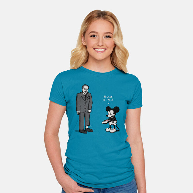 Mickey Is Free-Womens-Fitted-Tee-Raffiti