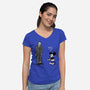 Mickey Is Free-Womens-V-Neck-Tee-Raffiti