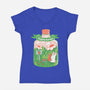 Hoppy Bunny Garden-Womens-V-Neck-Tee-tobefonseca