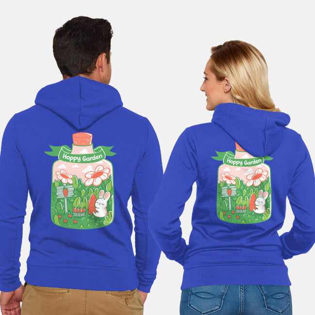 Hoppy Bunny Garden-Unisex-Zip-Up-Sweatshirt-tobefonseca