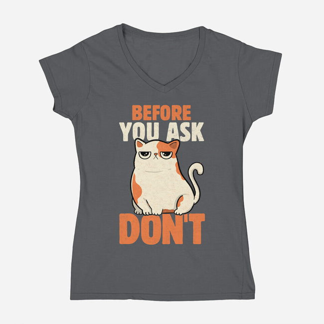 Before You Ask Don't-Womens-V-Neck-Tee-tobefonseca