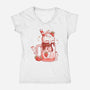 Strawbunny Slush-Womens-V-Neck-Tee-tobefonseca