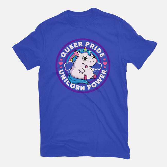 Queer Pride Unicorn Power-Womens-Fitted-Tee-tobefonseca