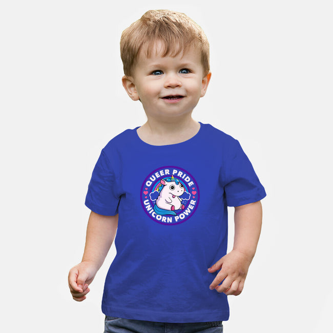 Queer Pride Unicorn Power-Baby-Basic-Tee-tobefonseca