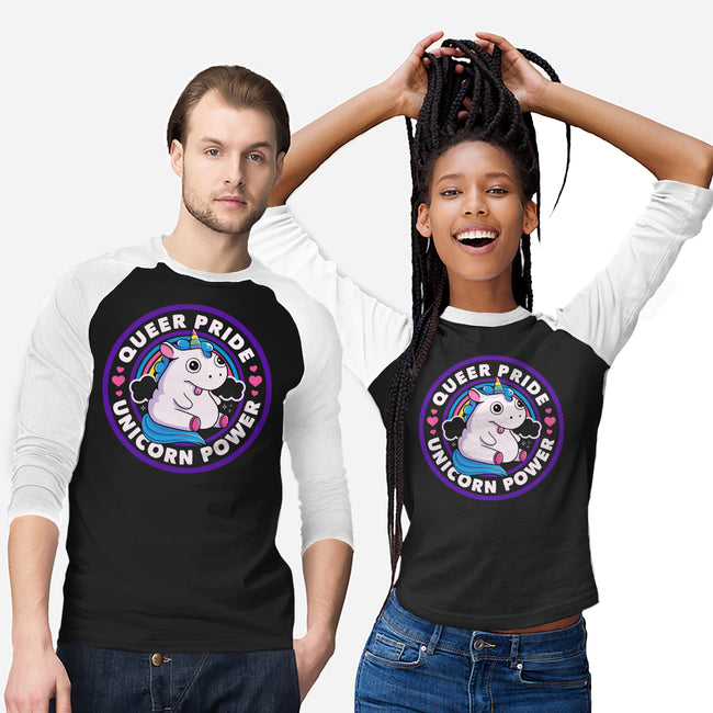 Queer Pride Unicorn Power-Unisex-Baseball-Tee-tobefonseca