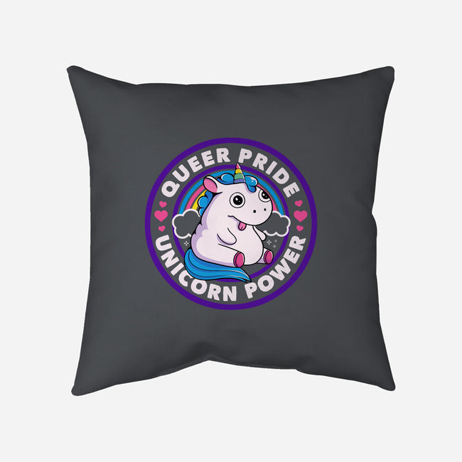 Queer Pride Unicorn Power-None-Non-Removable Cover w Insert-Throw Pillow-tobefonseca