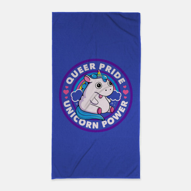 Queer Pride Unicorn Power-None-Beach-Towel-tobefonseca