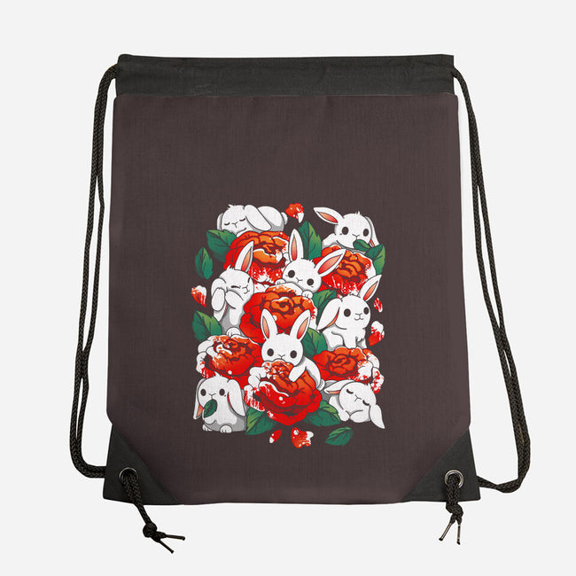 White Rabbit Rose-None-Drawstring-Bag-Vallina84