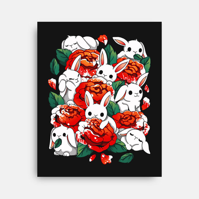 White Rabbit Rose-None-Stretched-Canvas-Vallina84