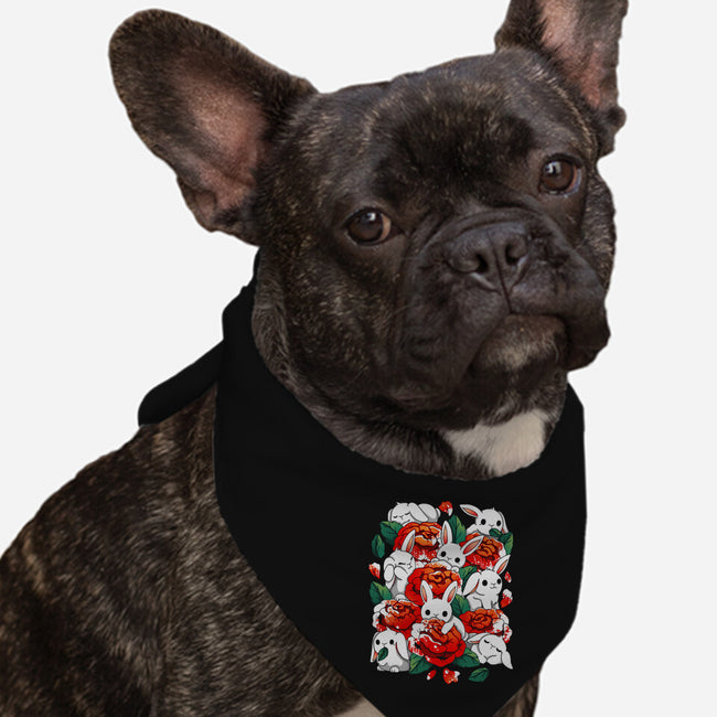 White Rabbit Rose-Dog-Bandana-Pet Collar-Vallina84