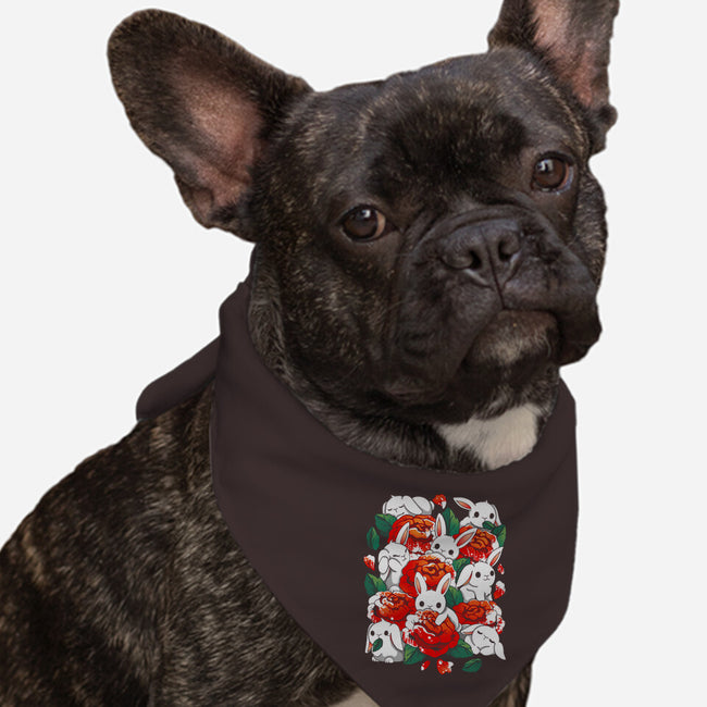 White Rabbit Rose-Dog-Bandana-Pet Collar-Vallina84