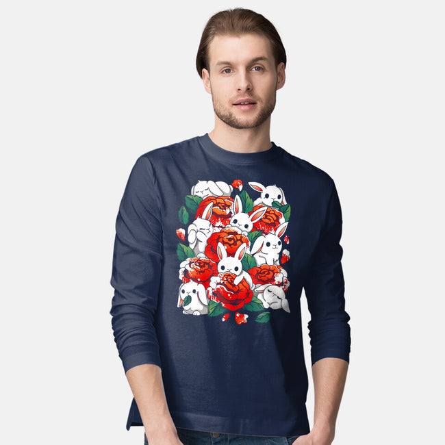 White Rabbit Rose-Mens-Long Sleeved-Tee-Vallina84