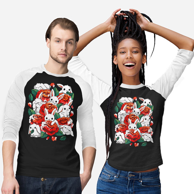 White Rabbit Rose-Unisex-Baseball-Tee-Vallina84