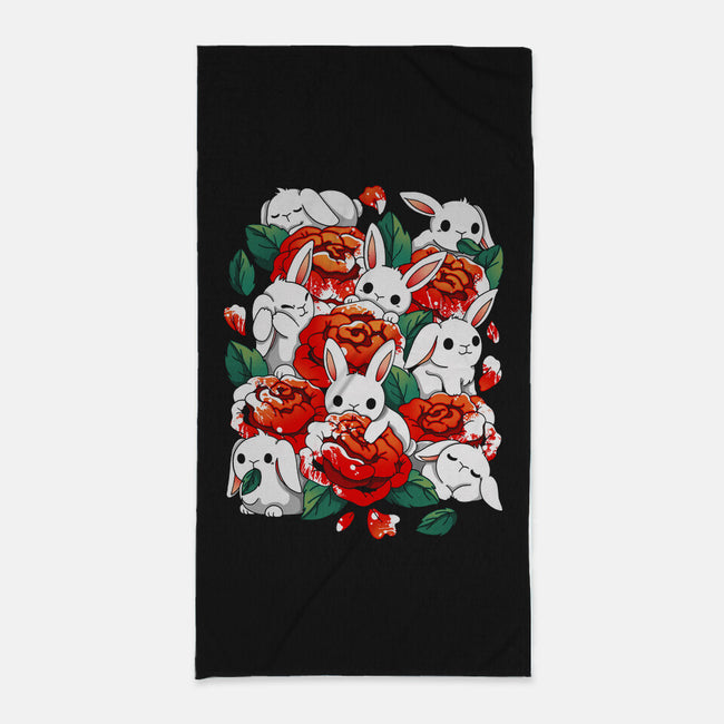 White Rabbit Rose-None-Beach-Towel-Vallina84