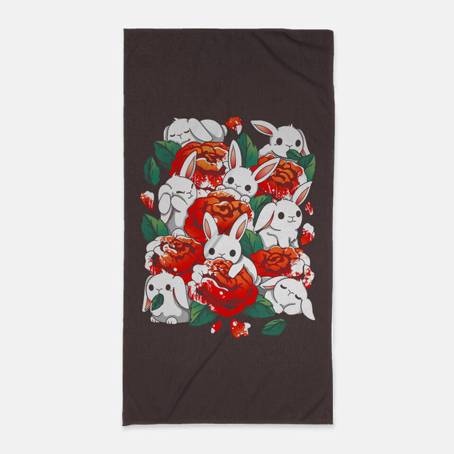 White Rabbit Rose-None-Beach-Towel-Vallina84